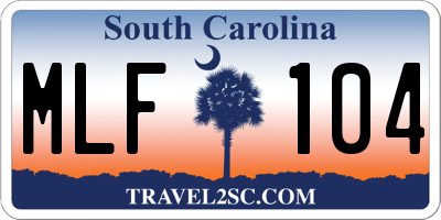 SC license plate MLF104