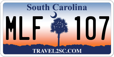 SC license plate MLF107