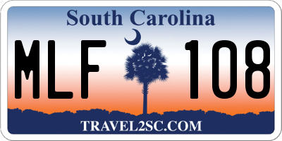 SC license plate MLF108