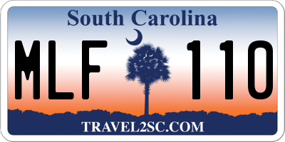 SC license plate MLF110