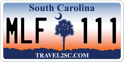 SC license plate MLF111