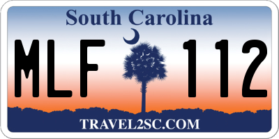 SC license plate MLF112