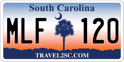SC license plate MLF120