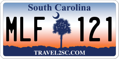 SC license plate MLF121