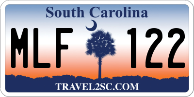 SC license plate MLF122