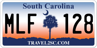 SC license plate MLF128
