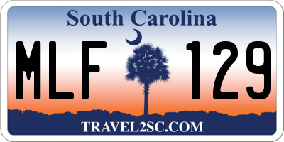 SC license plate MLF129