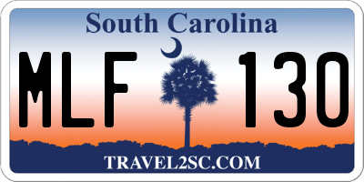 SC license plate MLF130