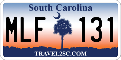 SC license plate MLF131