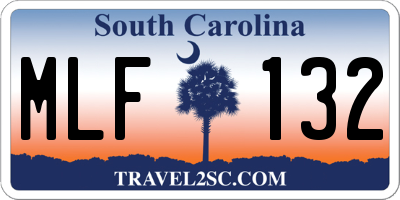 SC license plate MLF132