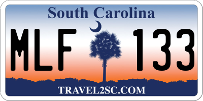 SC license plate MLF133