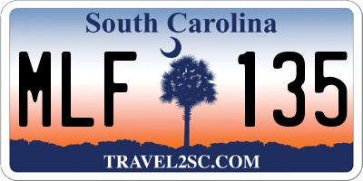 SC license plate MLF135