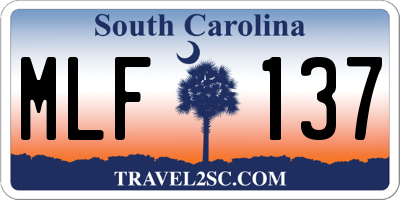 SC license plate MLF137