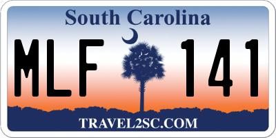 SC license plate MLF141