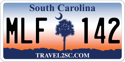 SC license plate MLF142