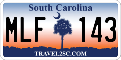 SC license plate MLF143