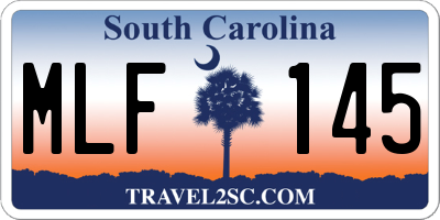 SC license plate MLF145
