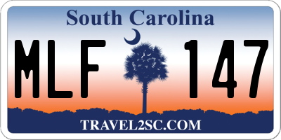 SC license plate MLF147