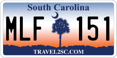 SC license plate MLF151