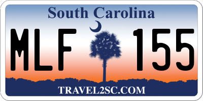 SC license plate MLF155