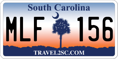 SC license plate MLF156