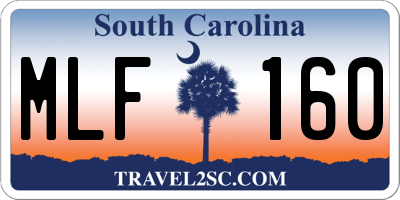SC license plate MLF160