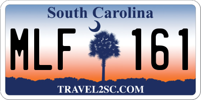 SC license plate MLF161