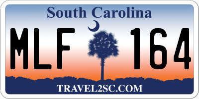 SC license plate MLF164