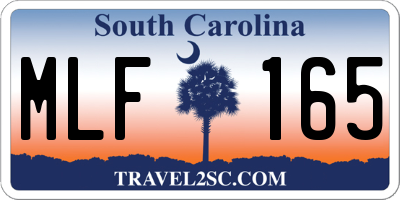 SC license plate MLF165
