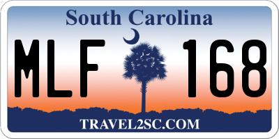SC license plate MLF168