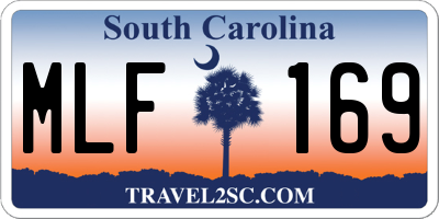 SC license plate MLF169