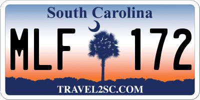SC license plate MLF172