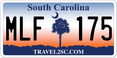 SC license plate MLF175