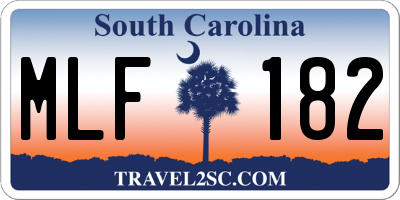 SC license plate MLF182