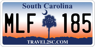 SC license plate MLF185