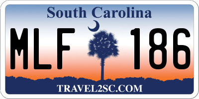 SC license plate MLF186