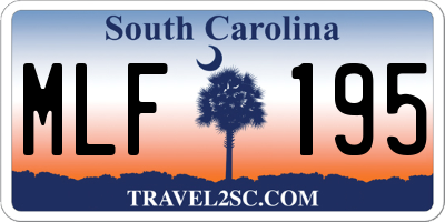 SC license plate MLF195