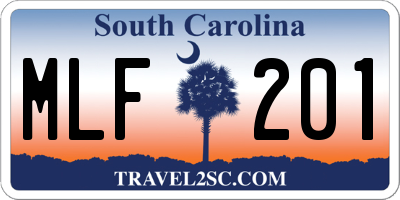 SC license plate MLF201
