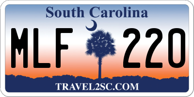SC license plate MLF220