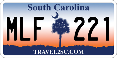 SC license plate MLF221
