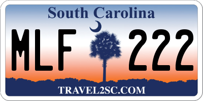SC license plate MLF222