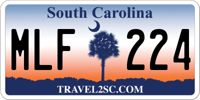 SC license plate MLF224
