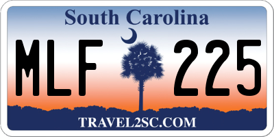 SC license plate MLF225