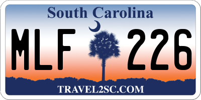 SC license plate MLF226