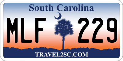 SC license plate MLF229