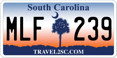 SC license plate MLF239