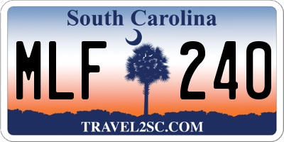 SC license plate MLF240