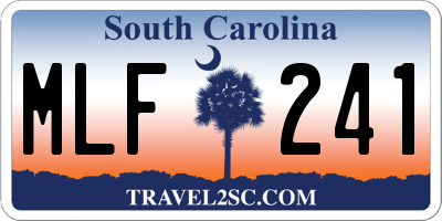 SC license plate MLF241