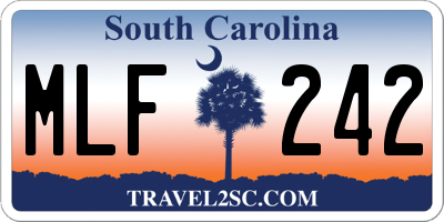 SC license plate MLF242