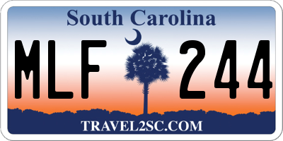 SC license plate MLF244